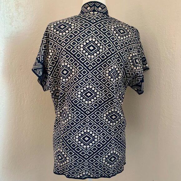 LUCKY BRAND Open Front Geo Kimono Cardigan M - Picture 2 of 5